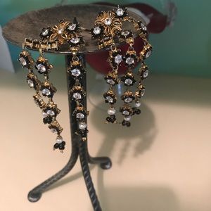 Goldplat nice black stone earrings